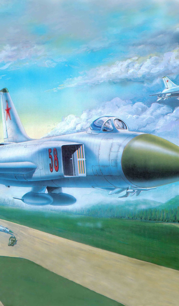 Самолеты СУ-15 взлетают