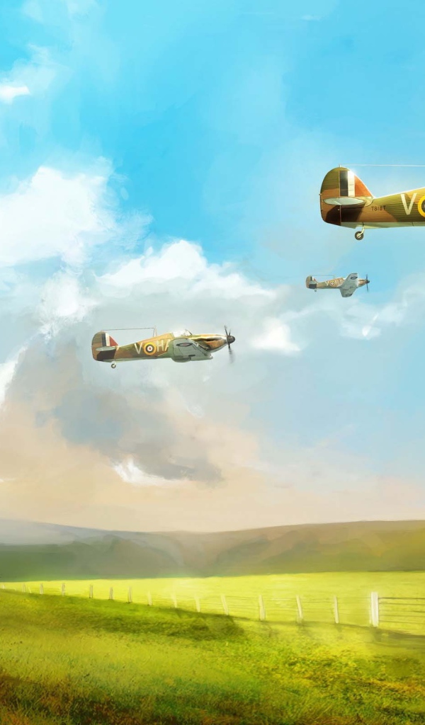 Британские самолеты над полем