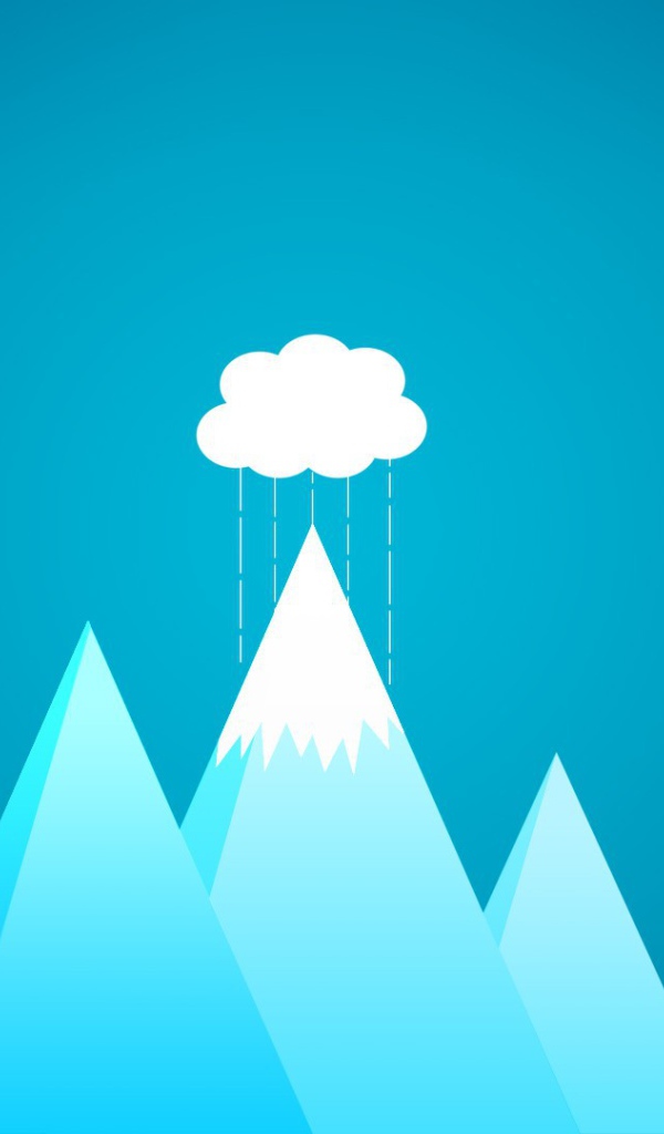 Туча над горой, голубой фон