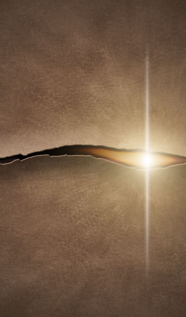 Трещина в ткани, коричневый фон