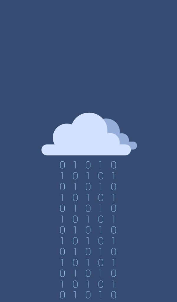 Дождь из цифр, голубой фон