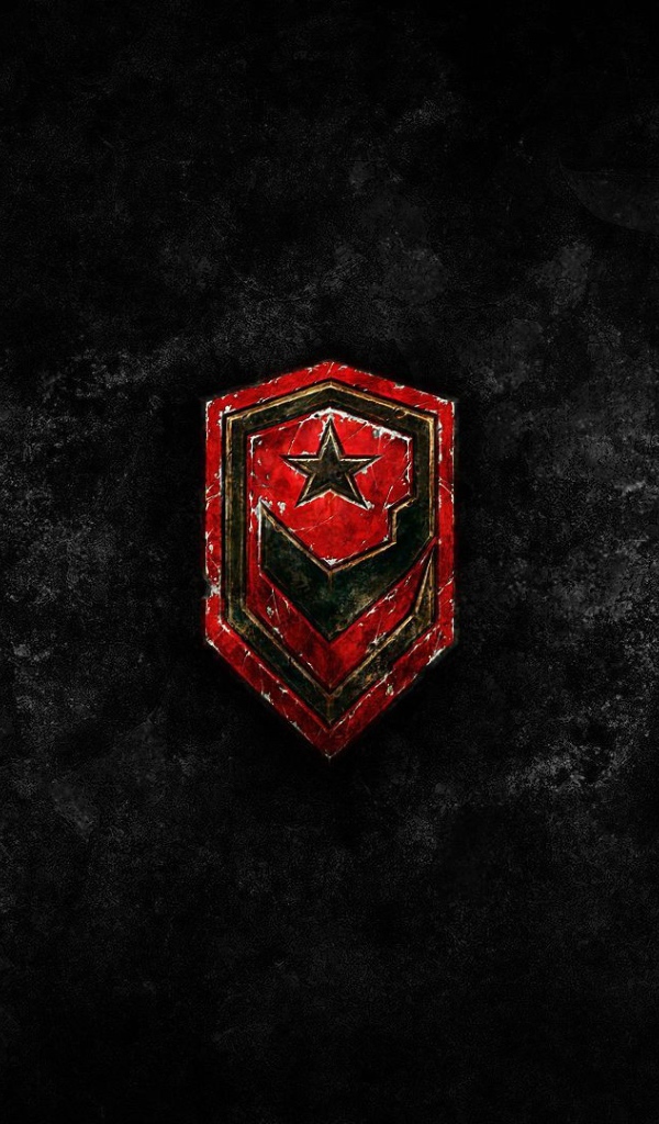 Красный значок из Starcraft II, черный фон