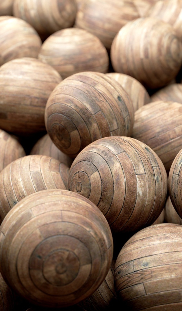 Россыпь деревянных шаров