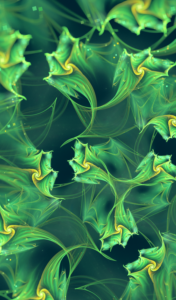Абстрактный фон, зеленые фракталы