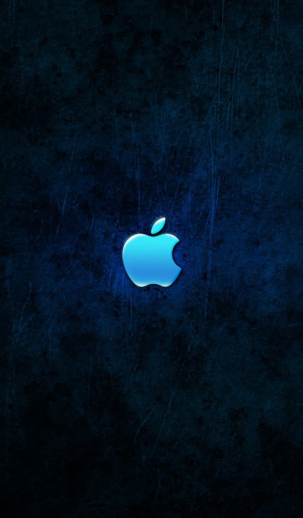Логотип Эппл на сине черном фоне