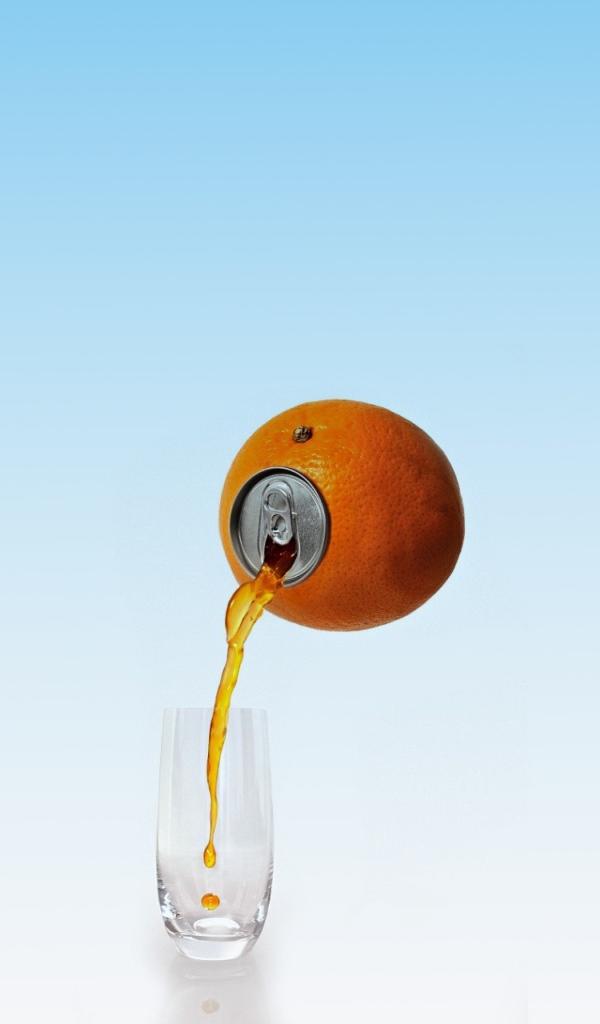 Банка с соком апельсин