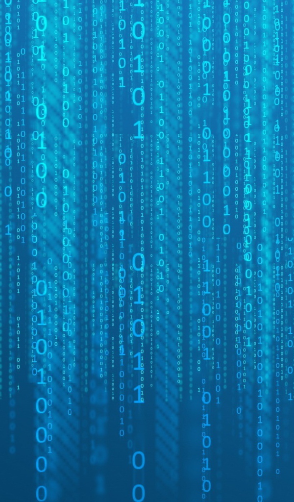 Двоичный код, голубой фон