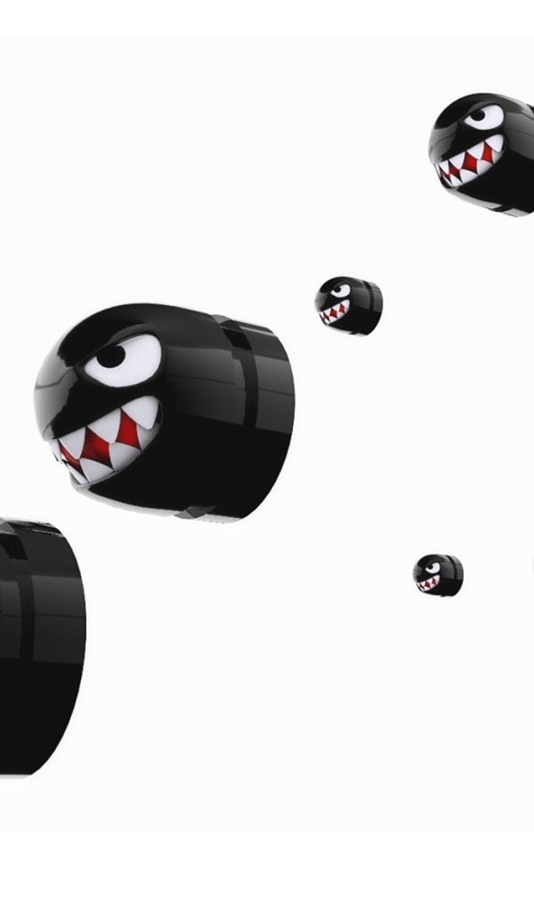 Черные пули летят на белом фоне