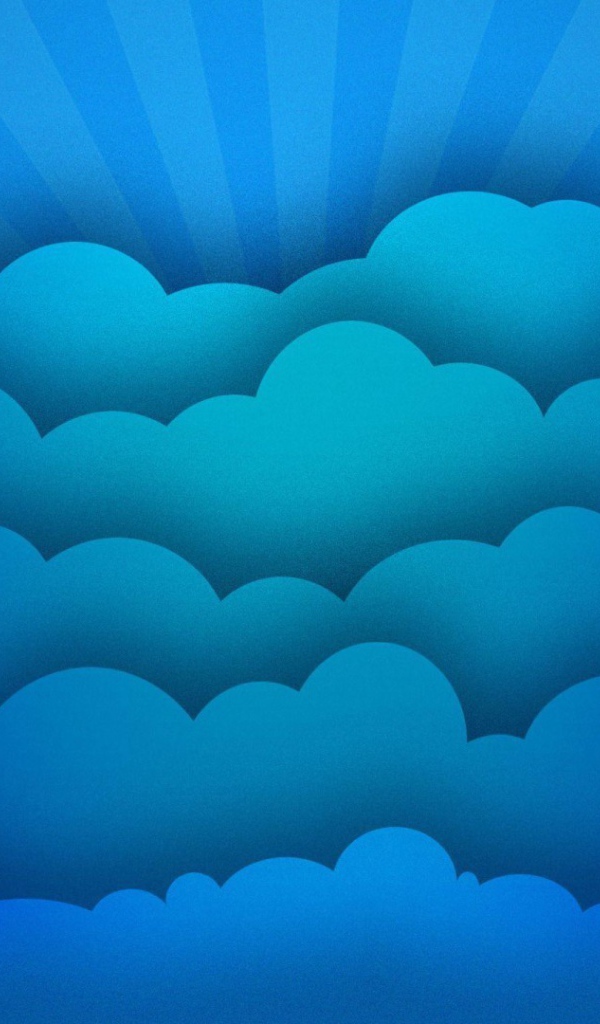 Синие облака и лучи, фон