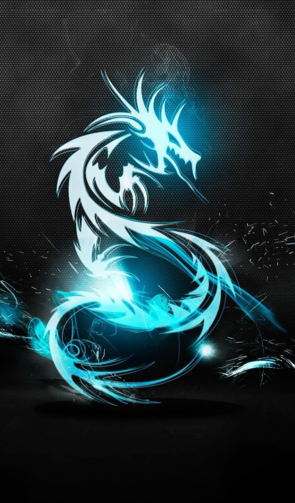 Голубой символ Starcraft II, черный фон