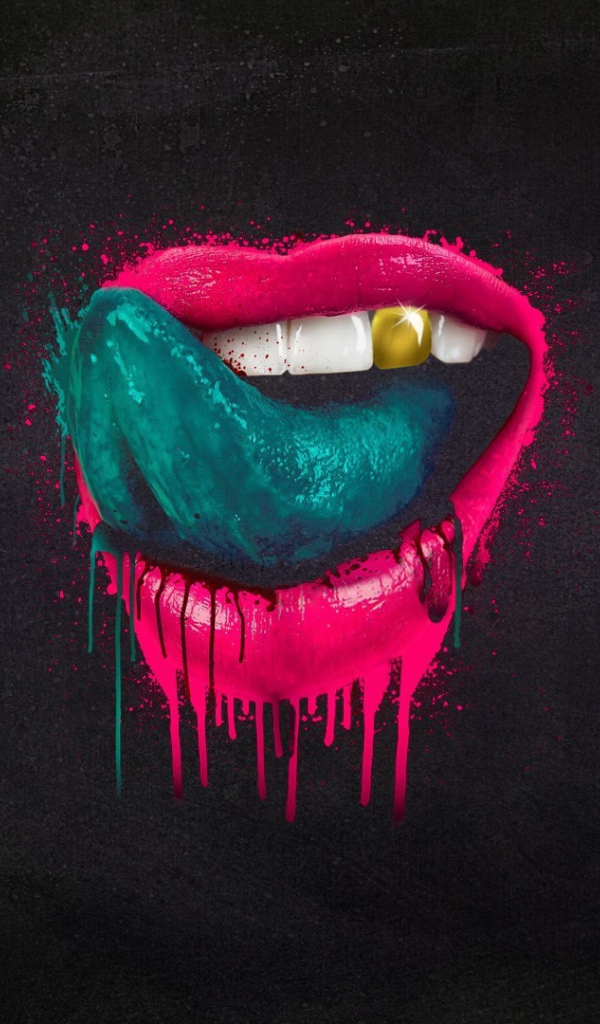 Синий язык в розовых губах
