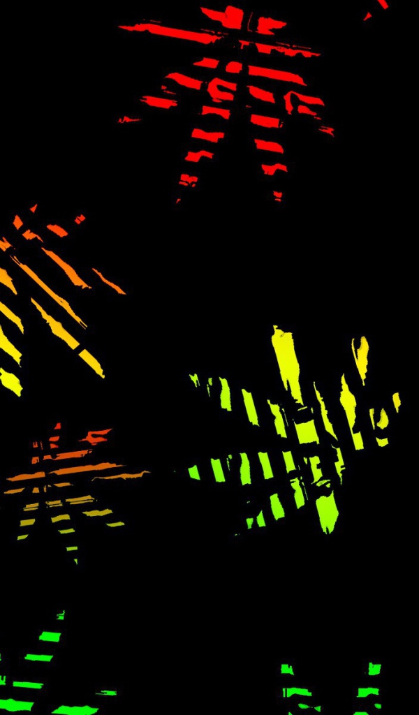 Яркие листья, черный фон