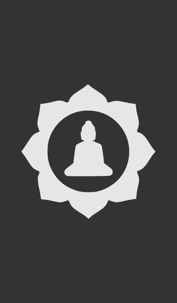 Будда в лотосе, серый фон