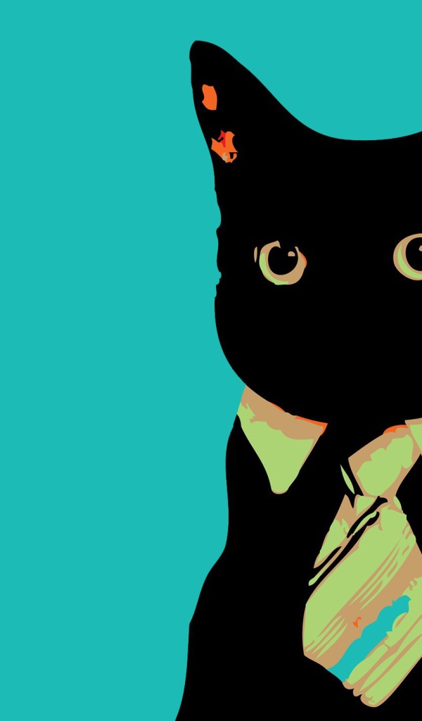 Кот бизнесмен на голубом фоне