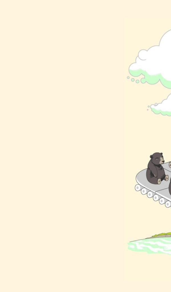 Небесная фабрика медведей, светлый фон