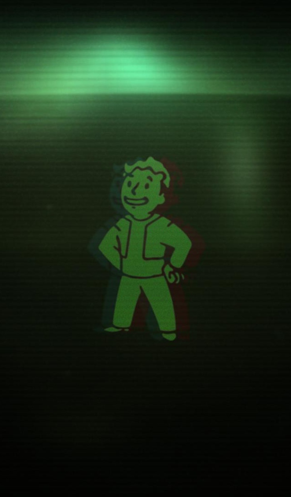 Персонаж Pip-Boy, зеленый фон