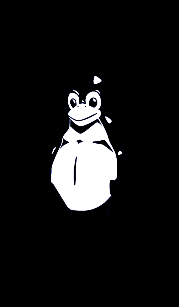 Такс, черный фон Линукс