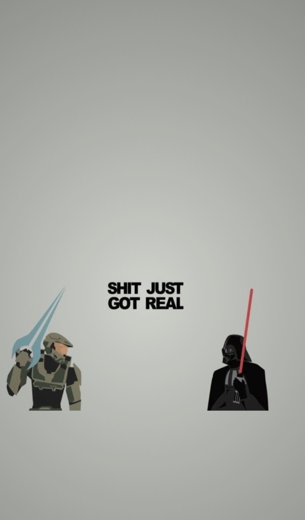 Дарт Вейдер и Мастер Чиф, серый фон