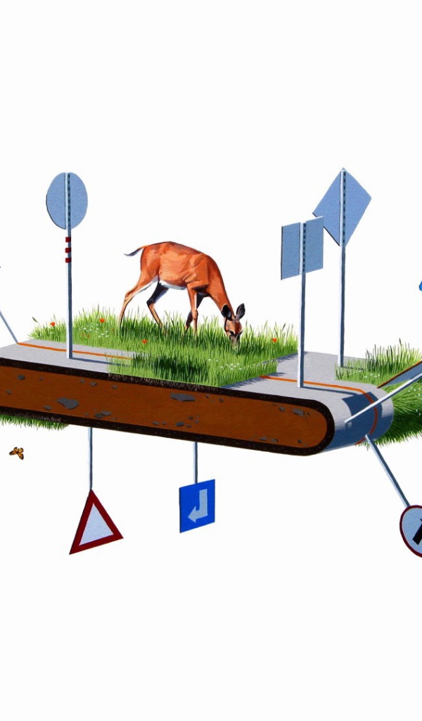 Олень на беговой дорожке