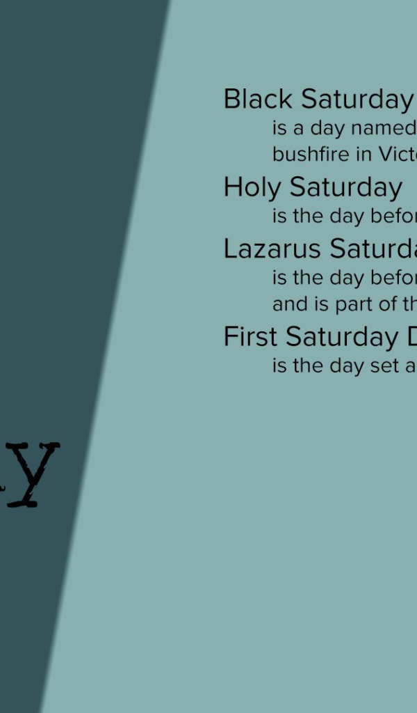 Описание субботы на английском языке