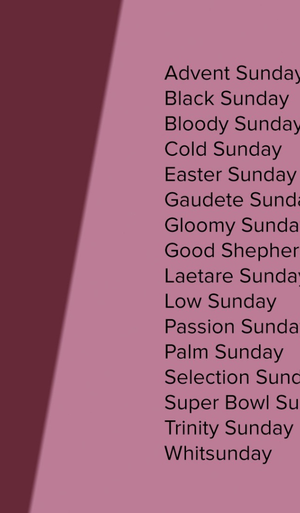 Описание воскресенья на английском языке