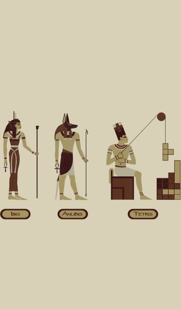 Египетский тетрис, серый фон