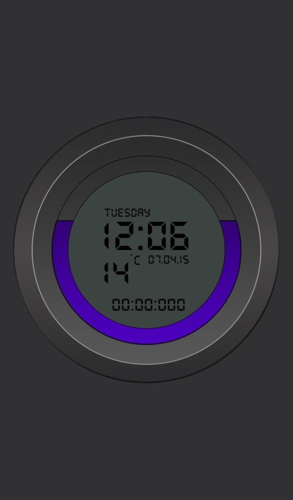 Электронные часы на сером фоне