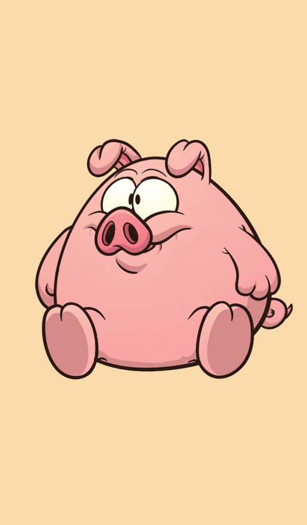 Жирный поросенок на светлом фоне