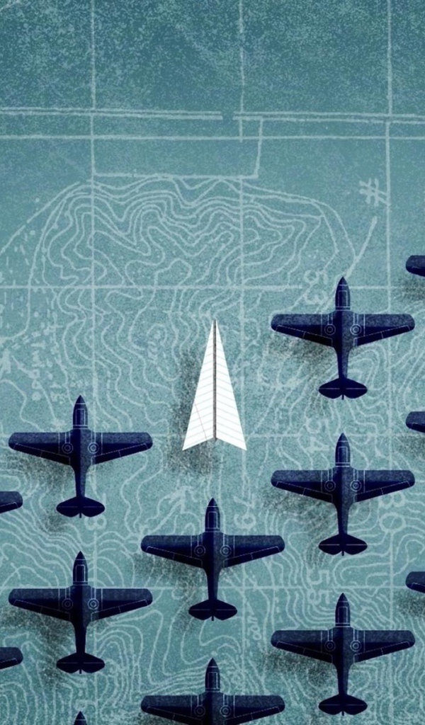Фигурки самолетов на фоне карты