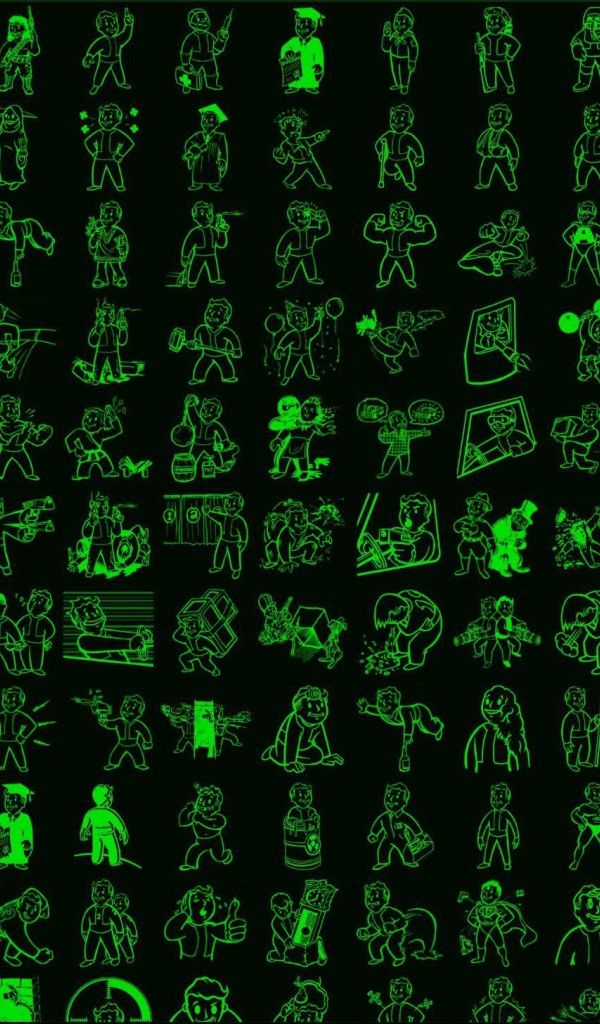 Фигурки персонажей Fallout, черный фон