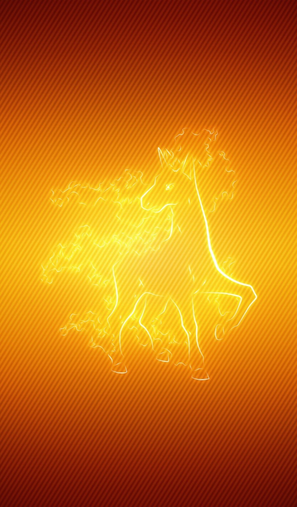 Огненный конь, оранжевый фон