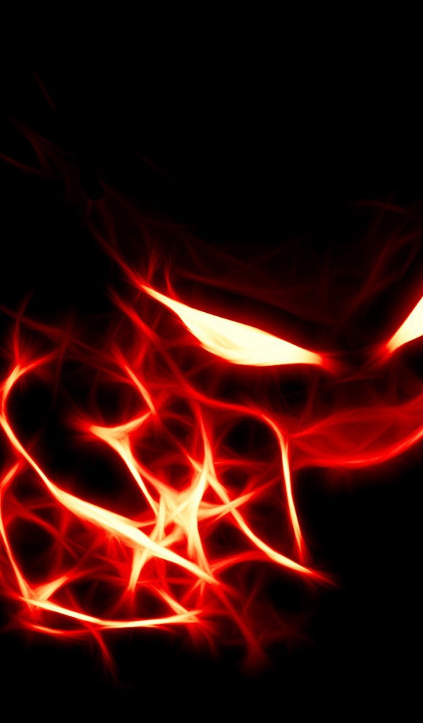 Пламенный монстр на черном фоне