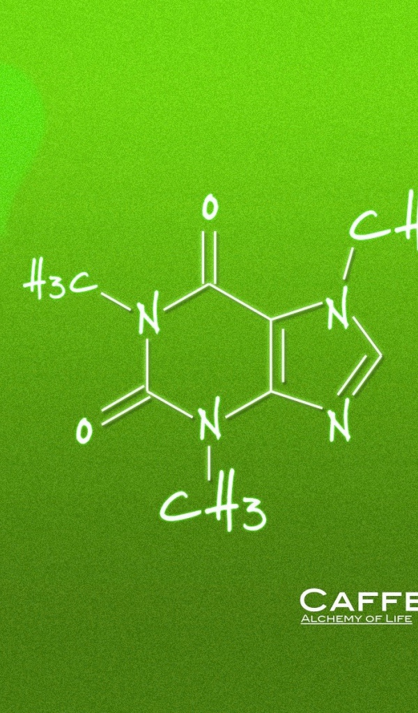 Формула кофе, зеленый фон