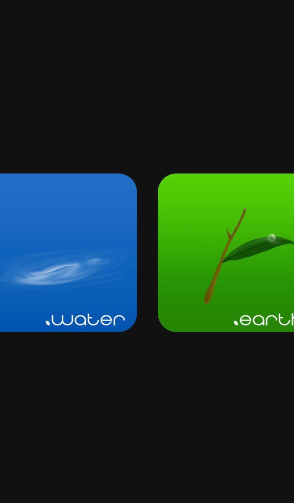 Четыре стихии на сером фоне