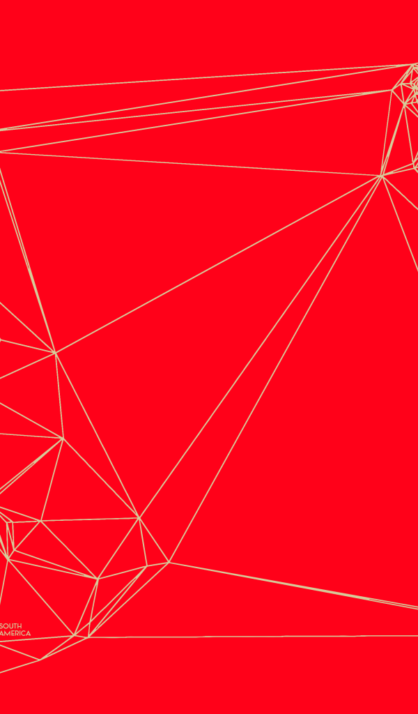 Геометрическая карта мира Nicholas Felton, красный фон