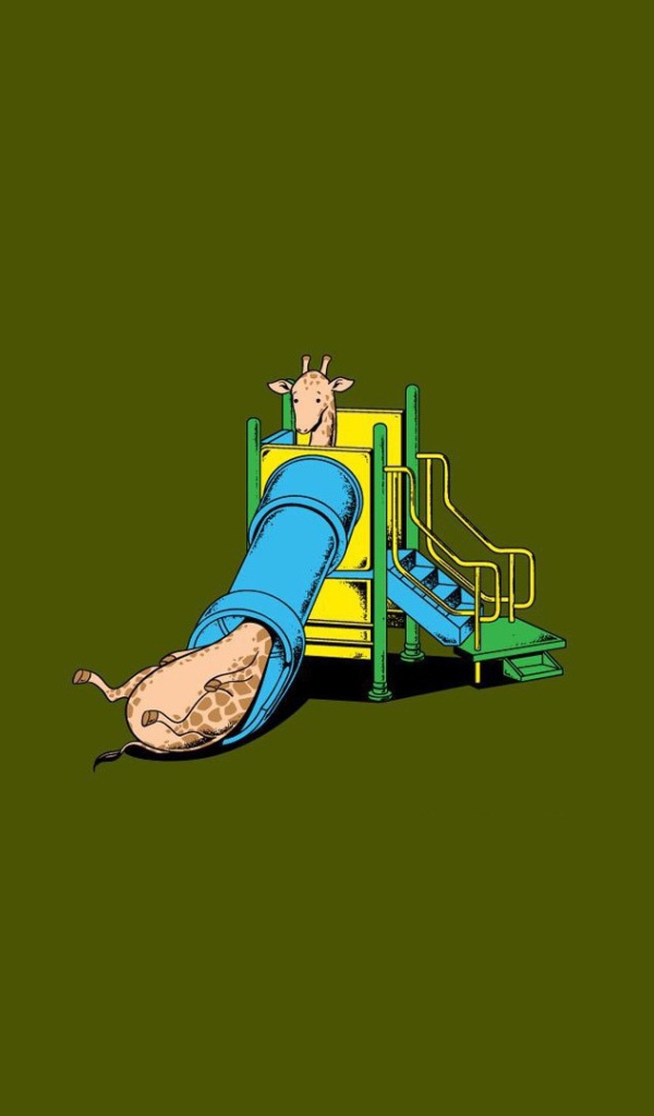 Жираф на детской горке