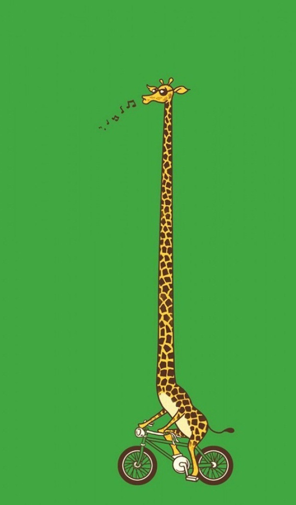 Жираф на велосипеде