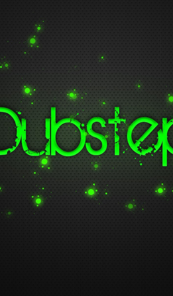 Зеленая надпись Дабстеп, серый фон