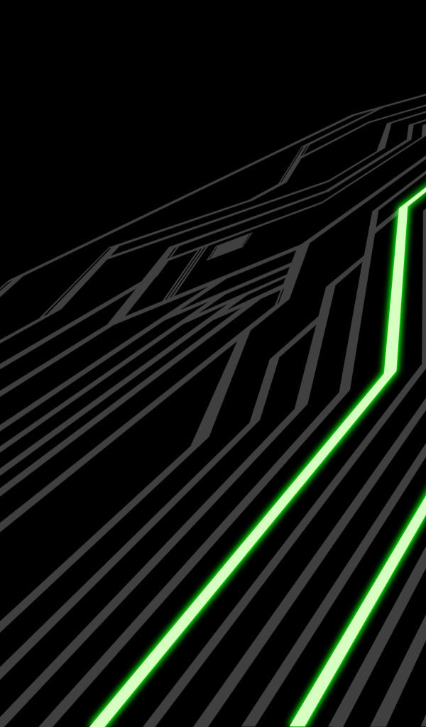 Зеленые линии на черном фоне, аниме Ночь прибытия