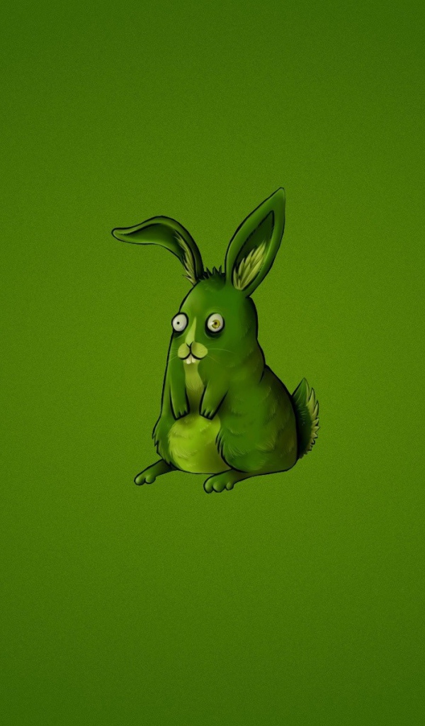 Зеленый кролик на зеленом фоне