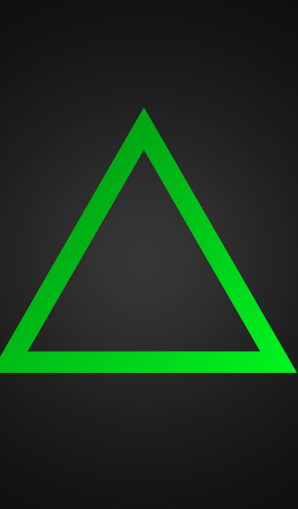 Зеленый треугольник на сером фоне