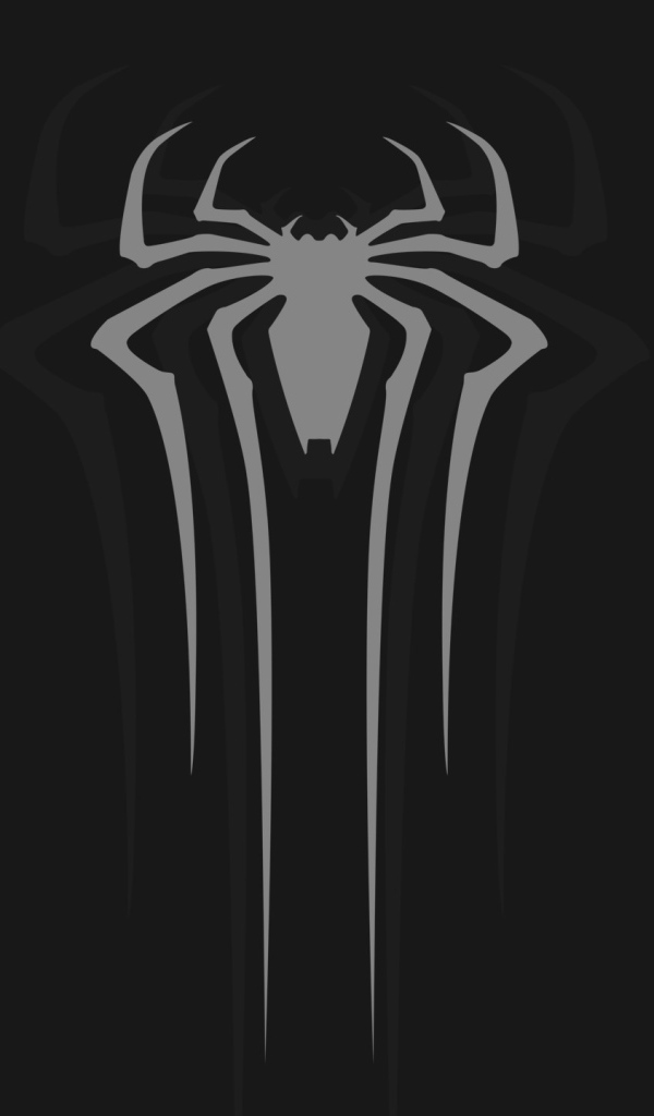 Серый паук на черном фоне, Spider-Man