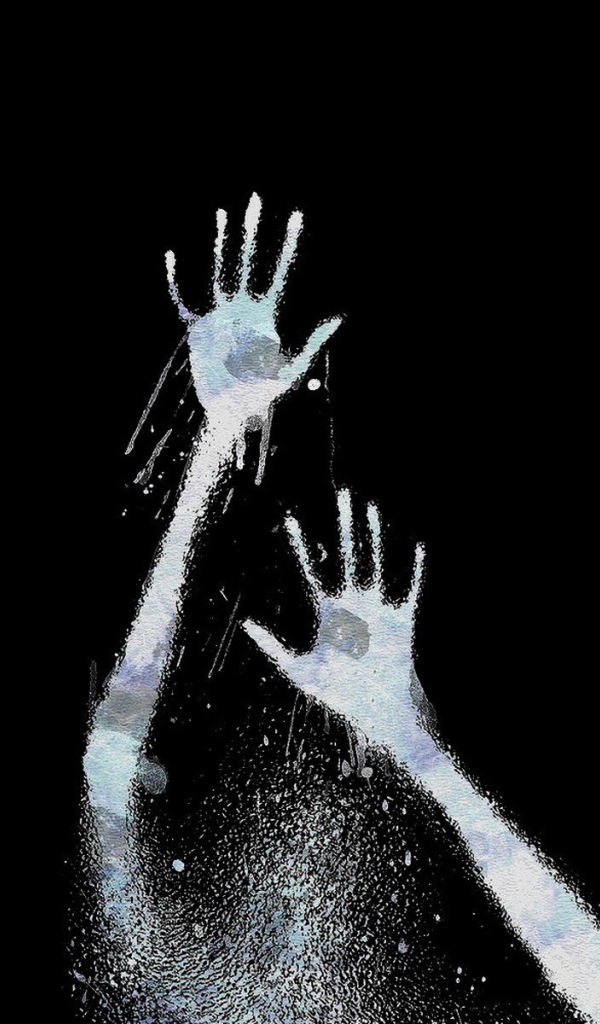 Следы рук на черном фоне