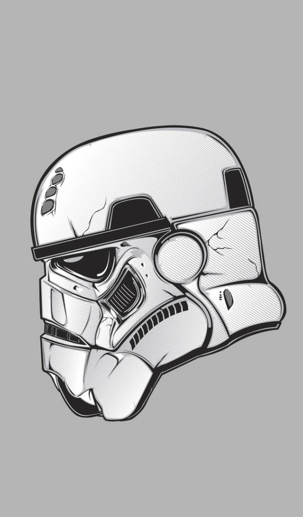 Шлем имперского штурмовика, серый фон