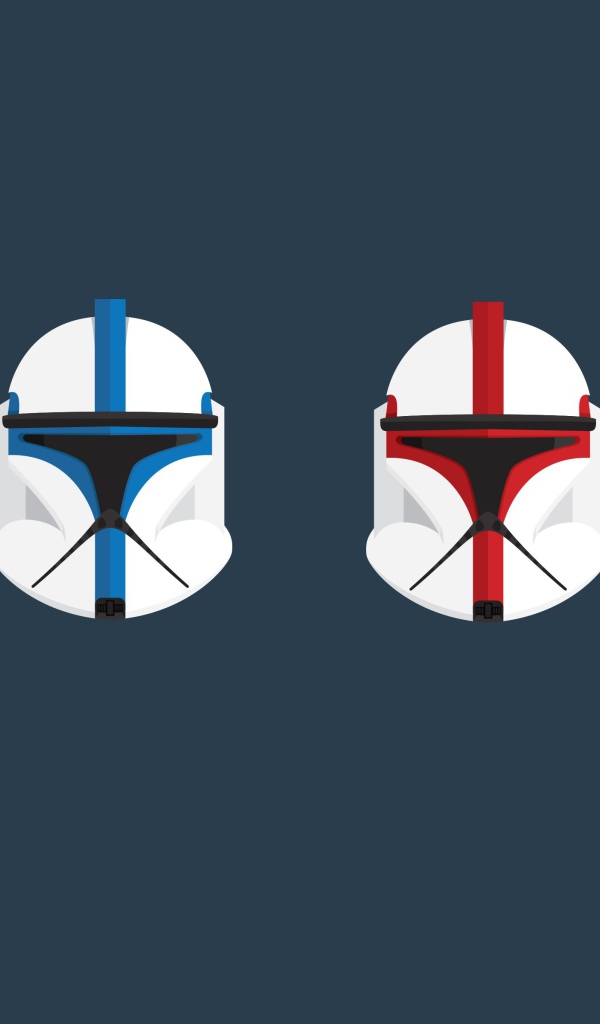 Шлемы командиров клонов, синий фон