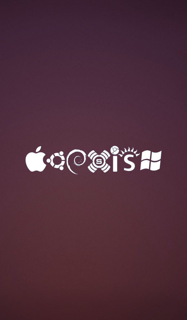 Значки операционных систем на фиолетовом фоне