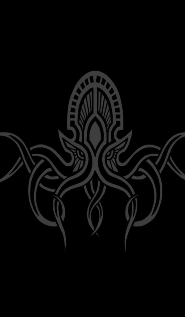 Изображение осьминога инопланетянина на черном фоне