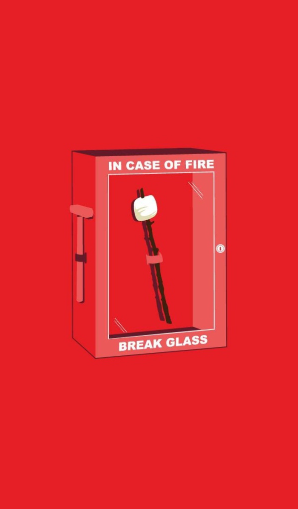 На случай пожара, красный фон