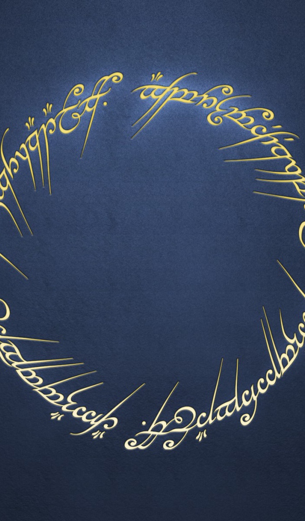 Надписи с Кольца всевластия на синем фоне