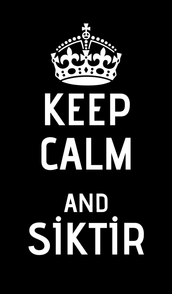 Сохраняйте спокойствие и идите прочь, черный фон